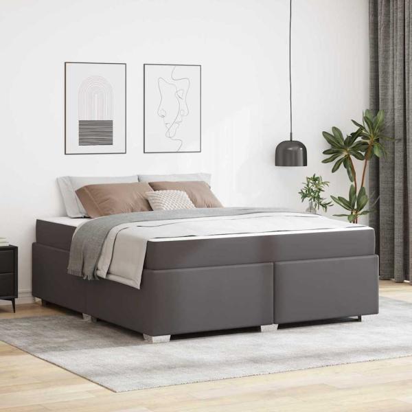 ARDEBO.de - Bettgestell Sonstiges Grau 180 x 200 cm Kunstleder