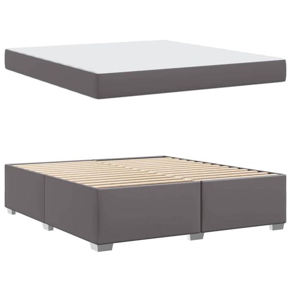 Bettgestell Sonstiges Grau 180 x 200 cm Kunstleder