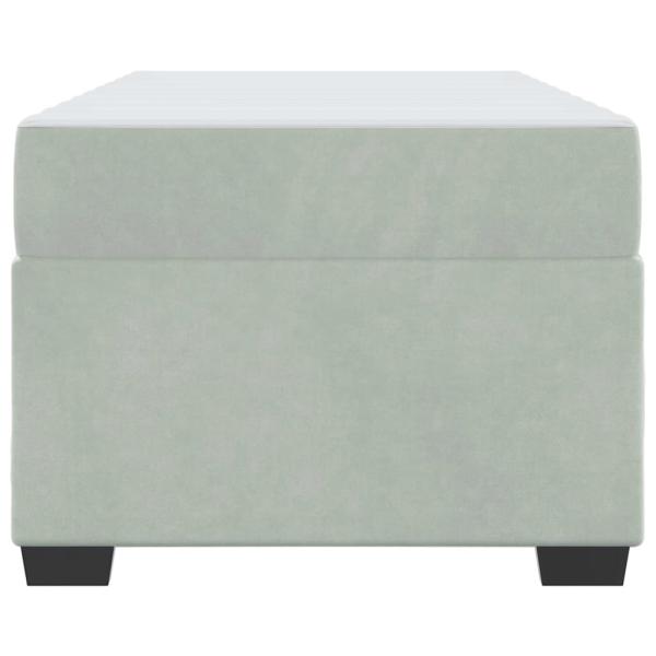 Bettgestell mit Matratze Sonstiges Hellgrau 80 x 200 cm Samt