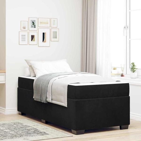 ARDEBO.de - Bettgestell mit Matratze Sonstiges Schwarz 80 x 200 cm Samt