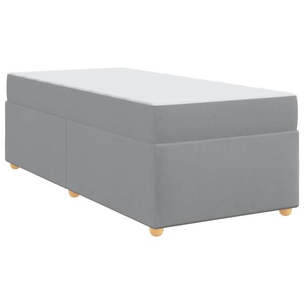 Bettgestell mit Matratze Sonstiges Hellgrau 90 x 200 cm Stoff