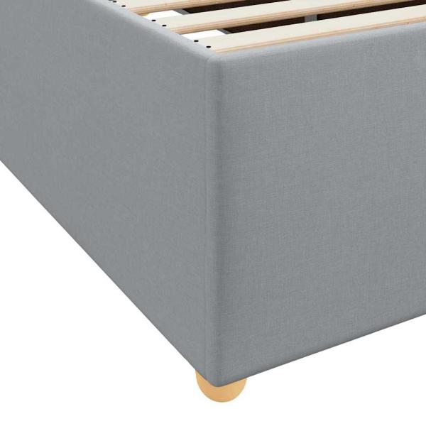 Bettgestell mit Matratze Sonstiges Hellgrau 100 x 200 cm Stoff