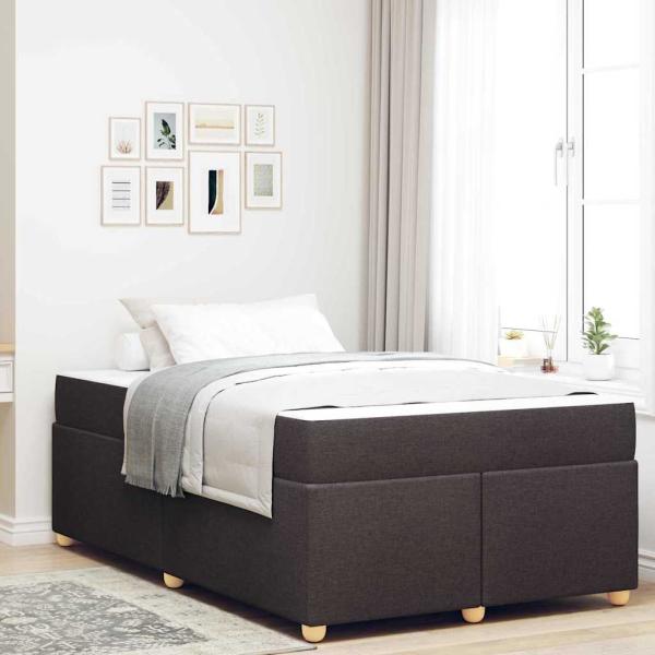 ARDEBO.de - Bettgestell mit Matratze Dunkelbraun 120 x 190 cm Stoff