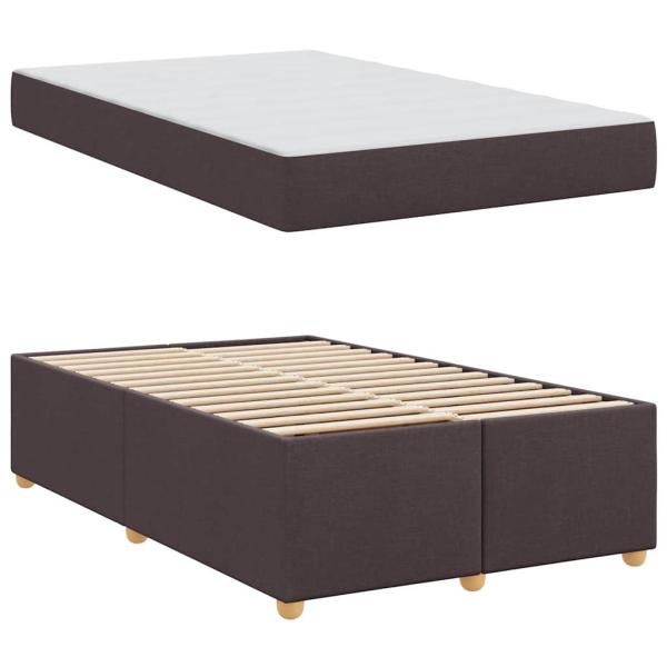 Bettgestell mit Matratze Dunkelbraun 120 x 190 cm Stoff