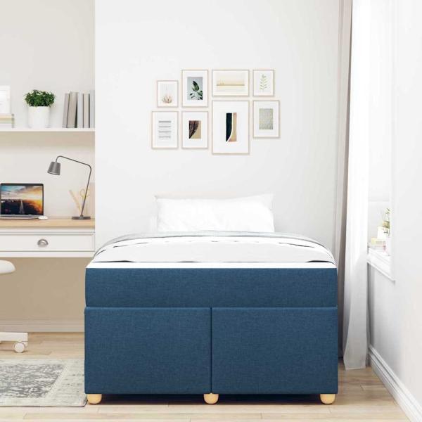 Bettgestell mit Matratze Sonstiges Blau 120 x 190 cm Stoff