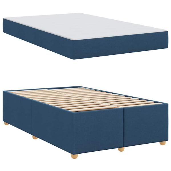 Bettgestell mit Matratze Sonstiges Blau 120 x 190 cm Stoff