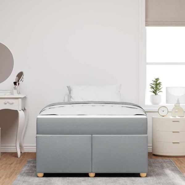 Bettgestell mit Matratze Sonstiges Hellgrau 120 x 200 cm Stoff