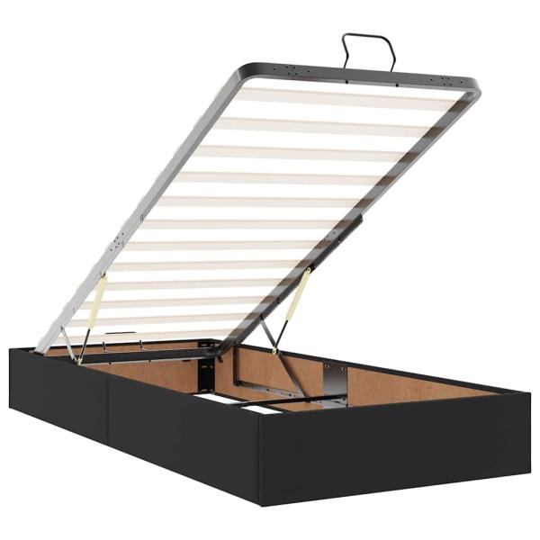 Bettgestell mit Matratze Schwarz 90 x 190 cm Kunstleder