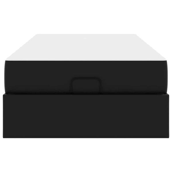 Bettgestell mit Matratze Schwarz 90 x 190 cm Kunstleder