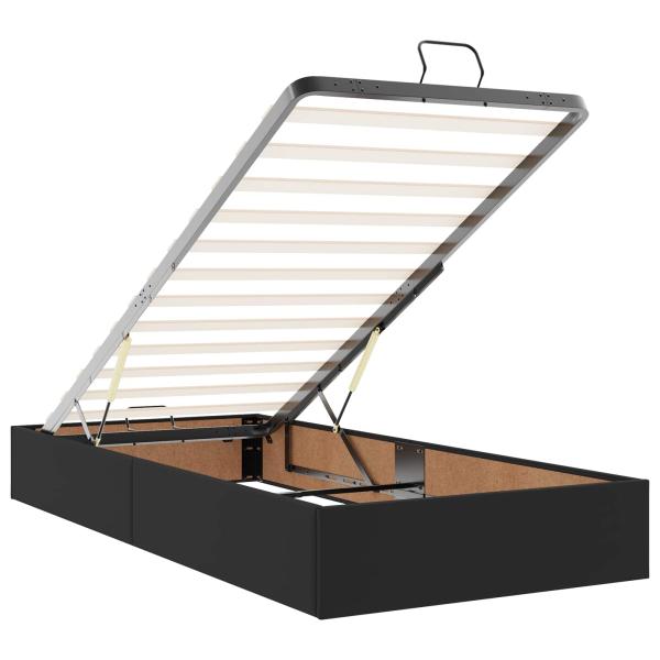 Bettgestell mit Matratze Schwarz 90 x 200 cm Kunstleder