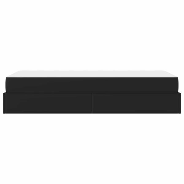 Bettgestell mit Matratze Schwarz 90 x 200 cm Kunstleder