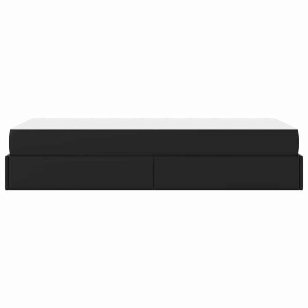 Bettgestell mit Matratze Schwarz 100 x 200 cm Kunstleder