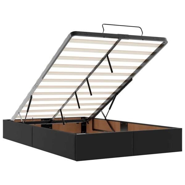 Bettgestell mit Matratze Schwarz 120 x 190 cm Kunstleder