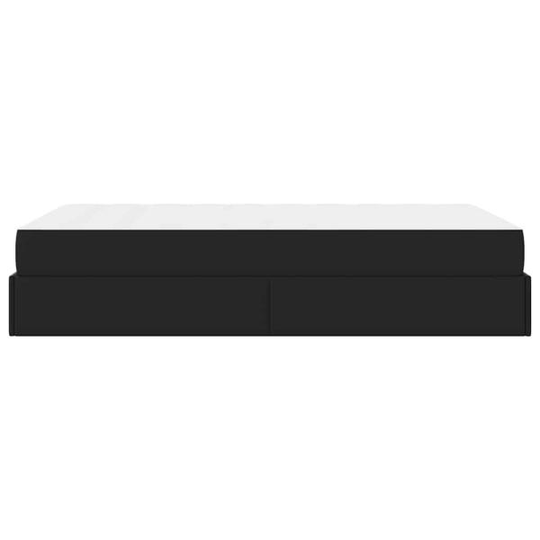 Bettgestell mit Matratze Schwarz 120 x 200 cm Kunstleder