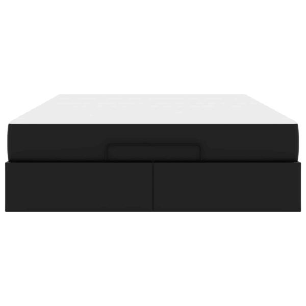 Bettgestell mit Matratze Schwarz 140 x 200 cm Kunstleder