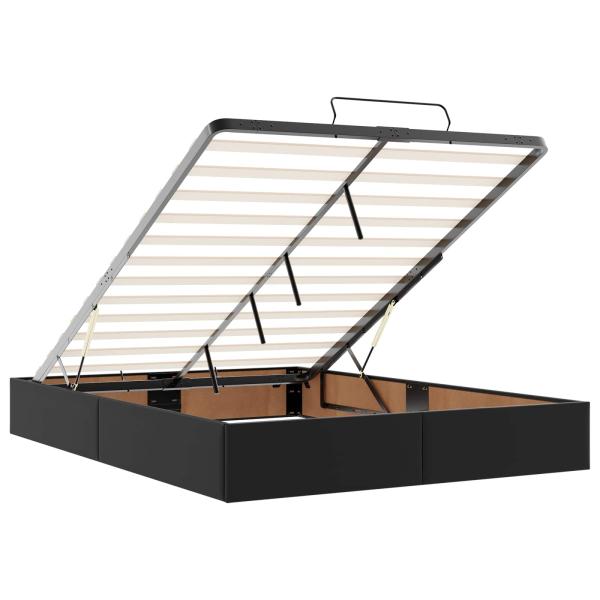 Bettgestell mit Matratze Schwarz 140 x 200 cm Kunstleder