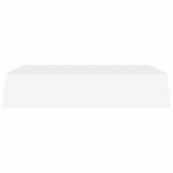 Bettgestell mit Matratze Reinweiß 140 x 200 cm Kunstleder