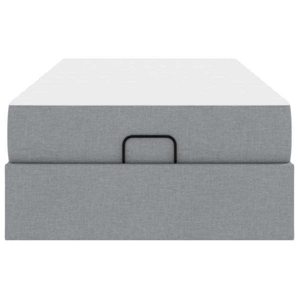 Bettgestell Hellgrau 90 x 200 cm Stoff