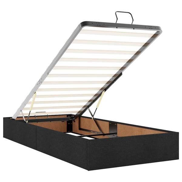 Bettgestell Schwarz 90 x 200 cm Stoff