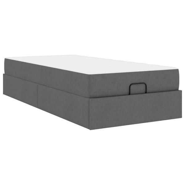 Bettgestell Dunkelgrau 100 x 200 cm Stoff