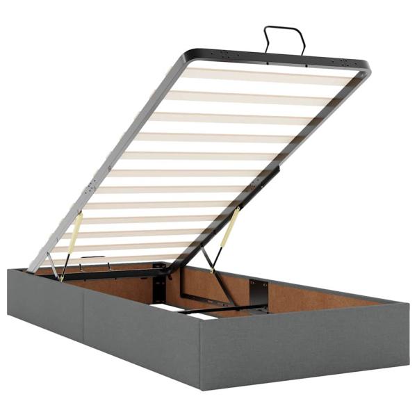 Bettgestell Dunkelgrau 100 x 200 cm Stoff