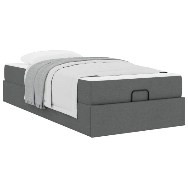 Bettgestell Dunkelgrau 100 x 200 cm Stoff
