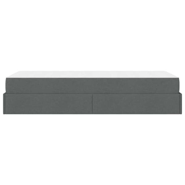 Bettgestell Dunkelgrau 100 x 200 cm Stoff