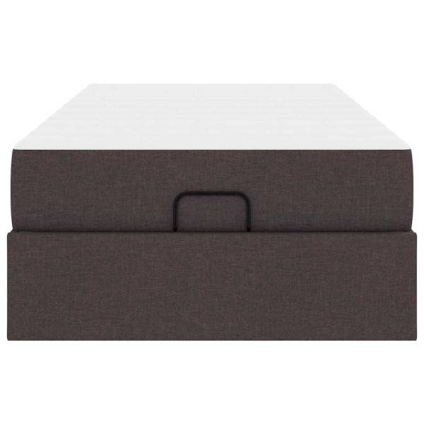 Bettgestell Dunkelbraun 100 x 200 cm Stoff