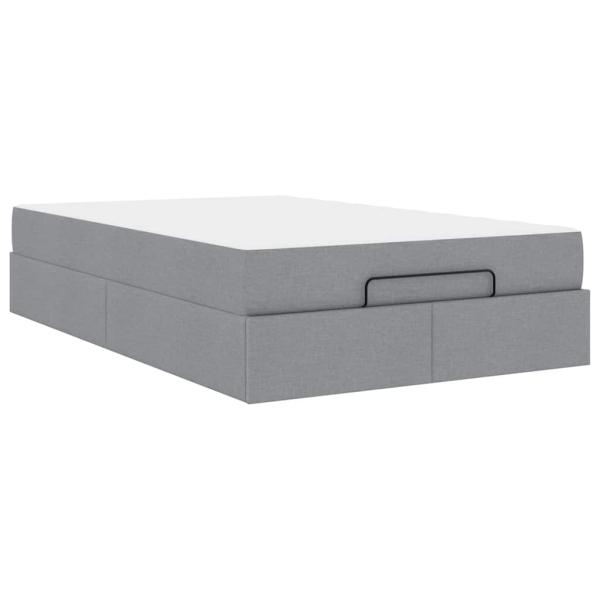 Bettgestell Hellgrau 120 x 190 cm Stoff