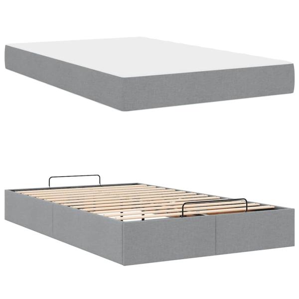 Bettgestell Hellgrau 120 x 190 cm Stoff