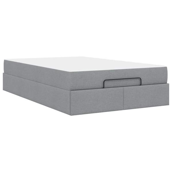 Bettgestell Hellgrau 120 x 190 cm Stoff