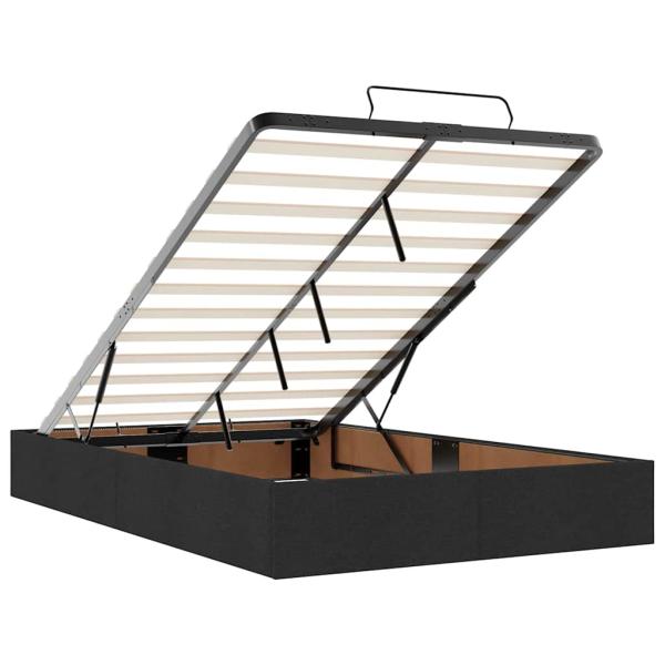 Bettgestell Schwarz 120 x 190 cm Stoff