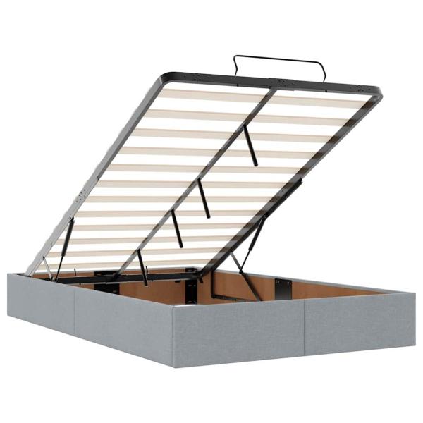 Bettgestell Hellgrau 120 x 200 cm Stoff