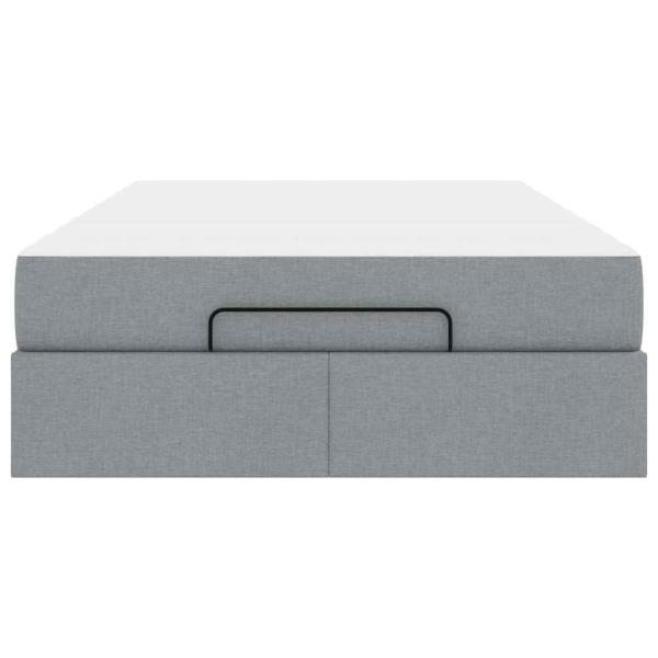 Bettgestell Hellgrau 120 x 200 cm Stoff