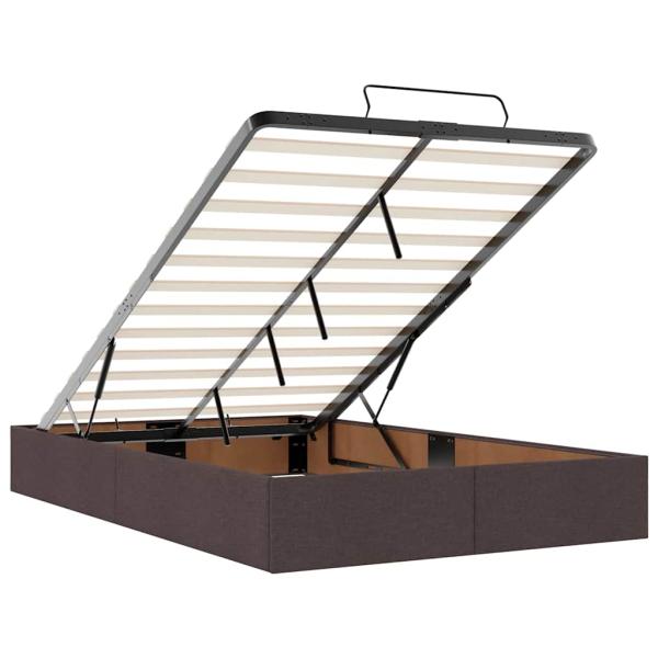 Bettgestell Dunkelbraun 120 x 200 cm Stoff