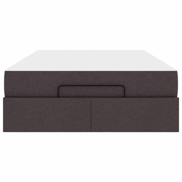 Bettgestell Dunkelbraun 120 x 200 cm Stoff