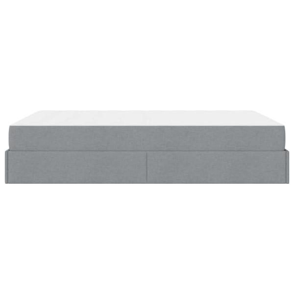 Bettgestell Hellgrau 140 x 190 cm Stoff