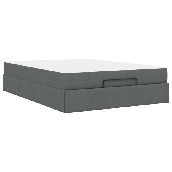 Bettgestell Dunkelgrau 140 x 190 cm Stoff