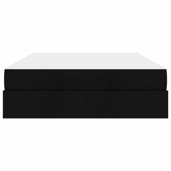 Bettgestell Schwarz 140 x 200 cm Stoff