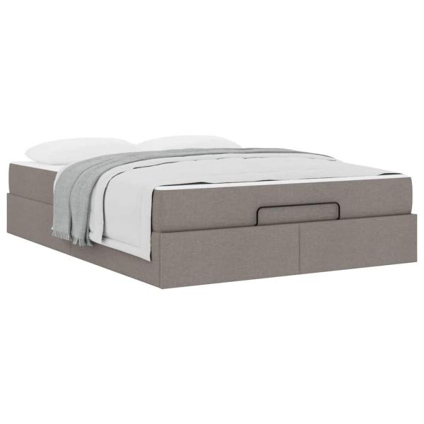 Bettgestell Taupe 140 x 200 cm Stoff