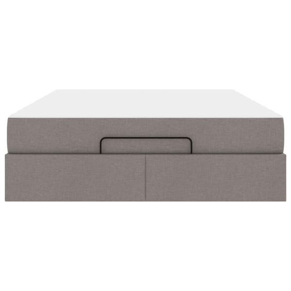 Bettgestell Taupe 140 x 200 cm Stoff