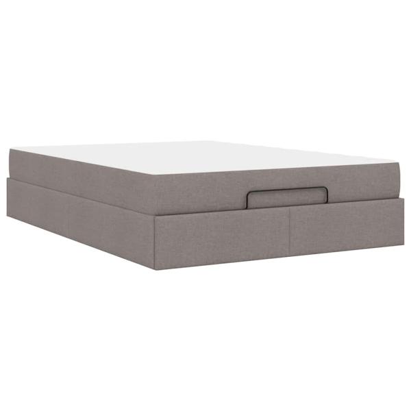 Bettgestell Taupe 140 x 200 cm Stoff