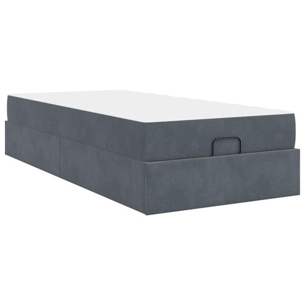 Bettgestell mit Speicher Dunkelgrau 80 x 200 cm Samt