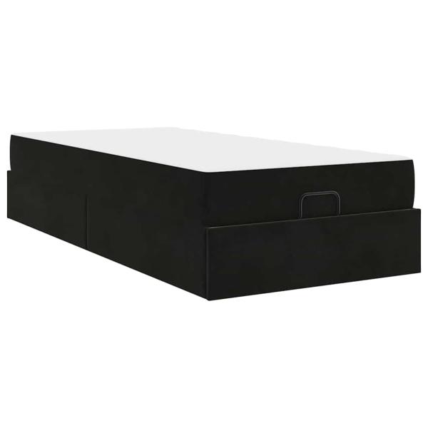 Bettgestell mit Speicher Schwarz 80 x 200 cm Samt