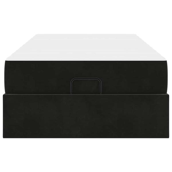 Bettgestell mit Speicher Schwarz 90 x 200 cm Samt