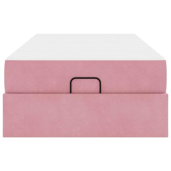 Bettgestell mit Speicher Rosa 90 x 200 cm Samt