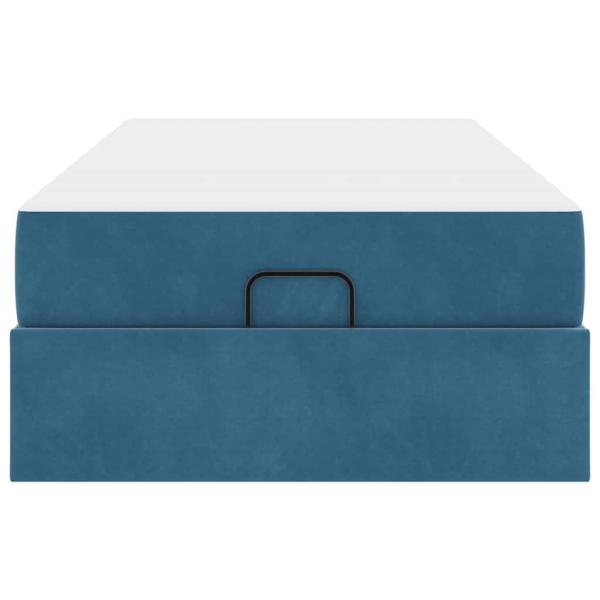 Bettgestell mit Speicher Blau 100 x 200 cm Samt