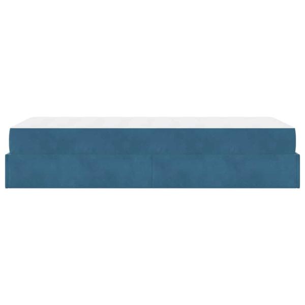 Bettgestell mit Speicher Blau 100 x 200 cm Samt