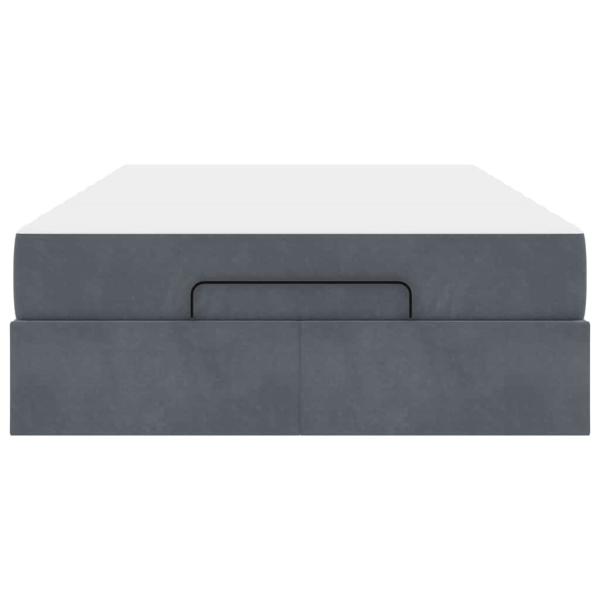 Bettgestell mit Speicher Dunkelgrau 120 x 190 cm Samt