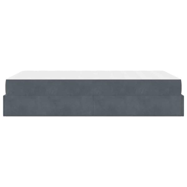 Bettgestell mit Speicher Dunkelgrau 120 x 190 cm Samt